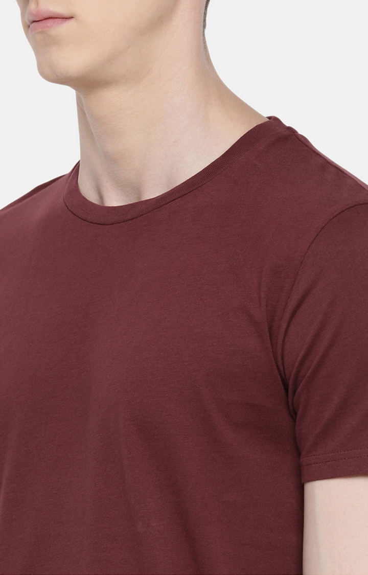 celio | Men's Red Solid Regular T-Shirts 4
