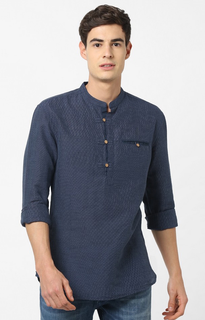 celio | Men's Blue Striped Casual Shirts