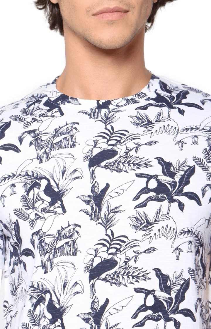 Men's White Printed Regular T-Shirts