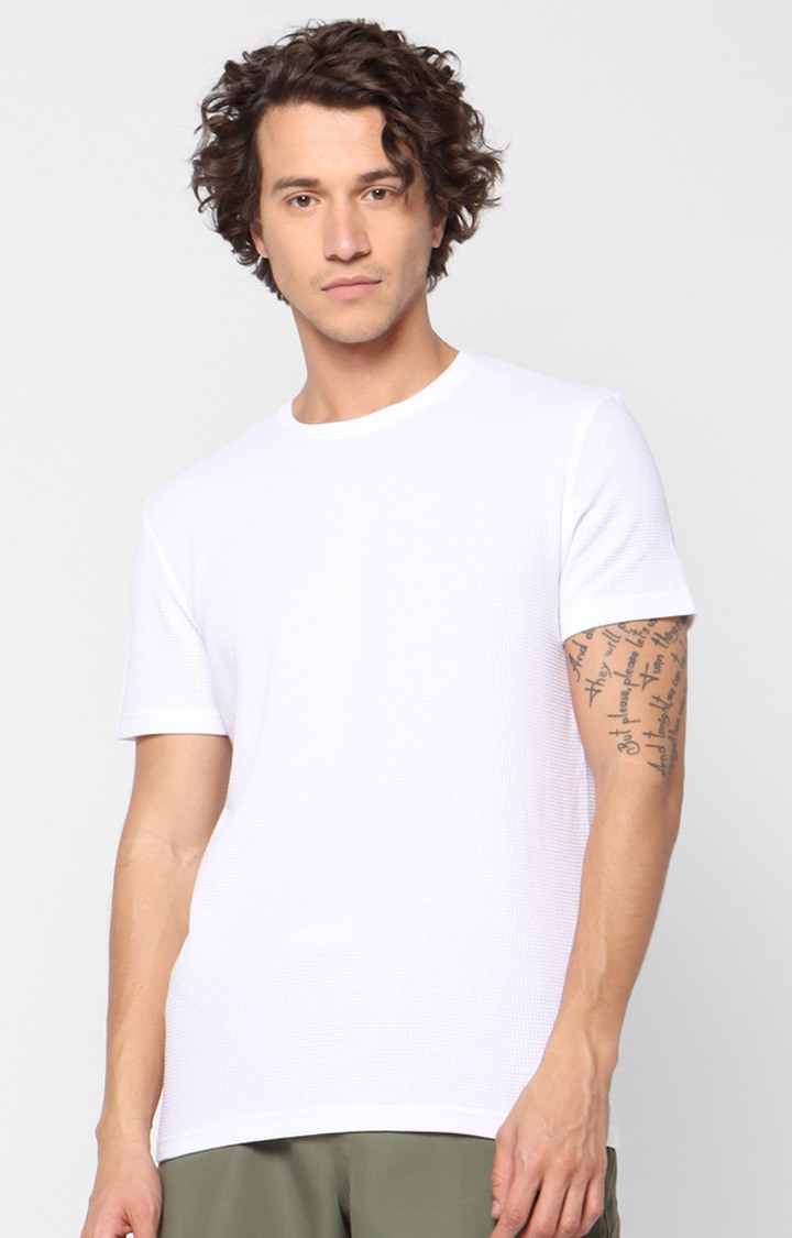 Solid Crew Neck White T-Shirts