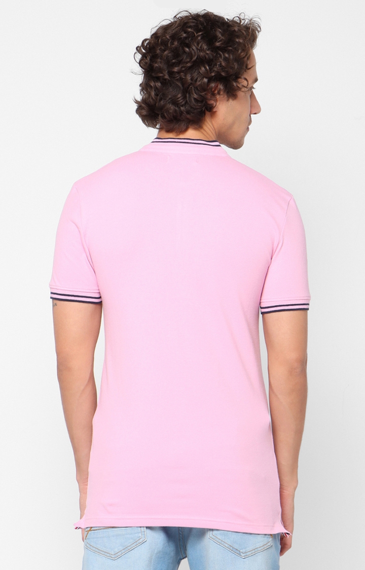 celio | Men's Pink Solid Regular T-Shirts 3