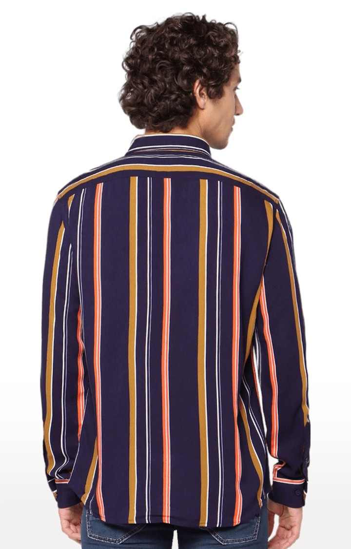 Men's Blue Striped Casual Shirts