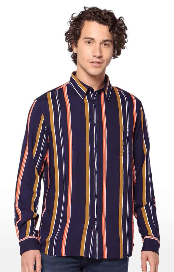 Men's Blue Striped Casual Shirts