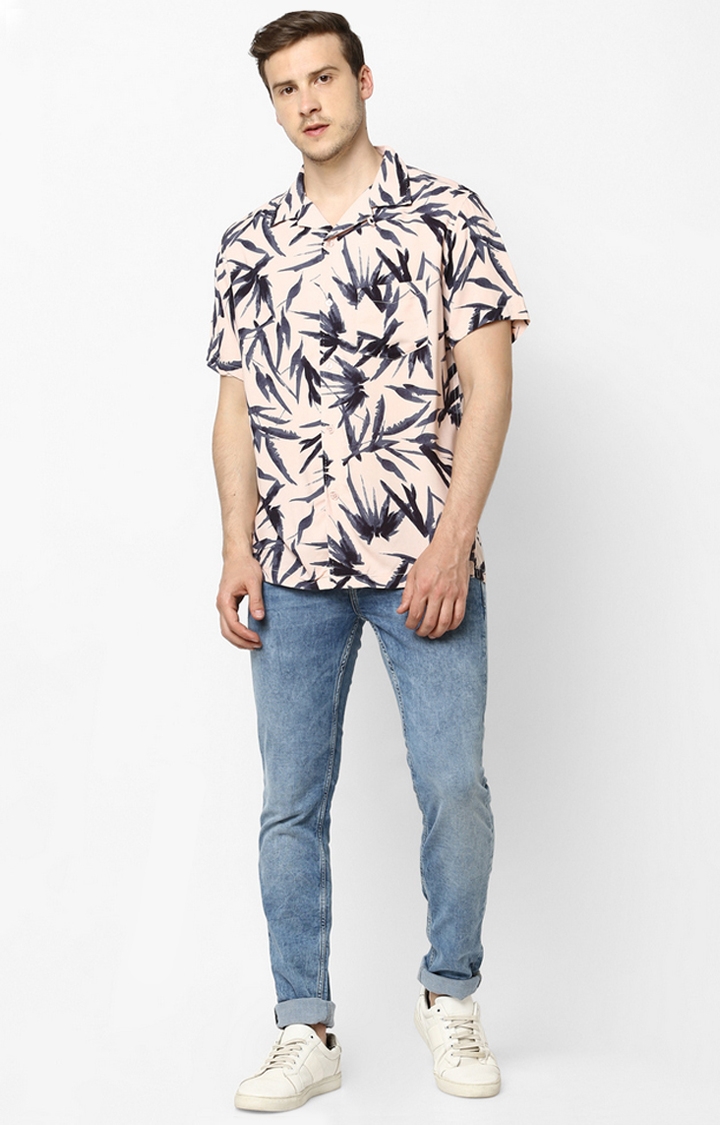 Men's Pink Floral Casual Shirts