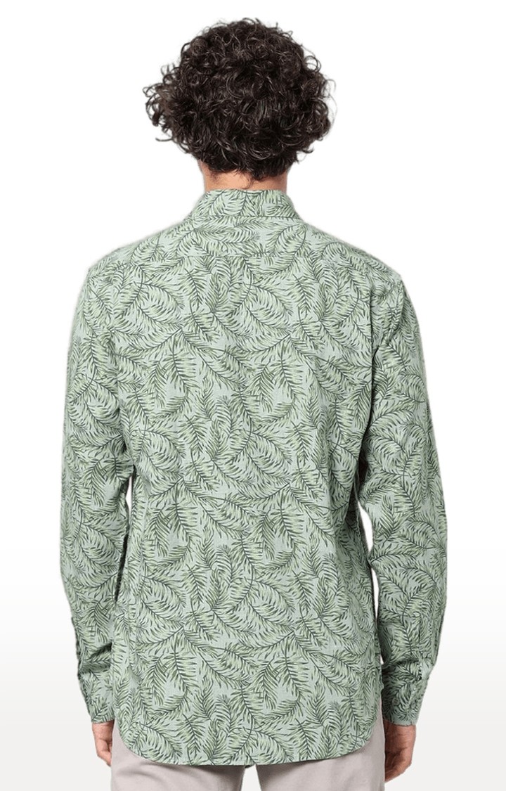 Men's Green Printed Casual Shirts