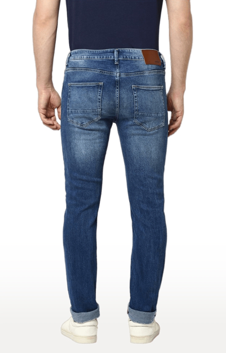 celio | Men's Blue Cotton Blend Solid Slim Jeans 2