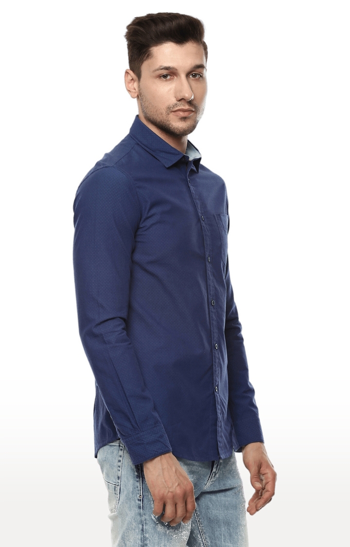 celio | Men's Blue Solid Casual Shirts 2