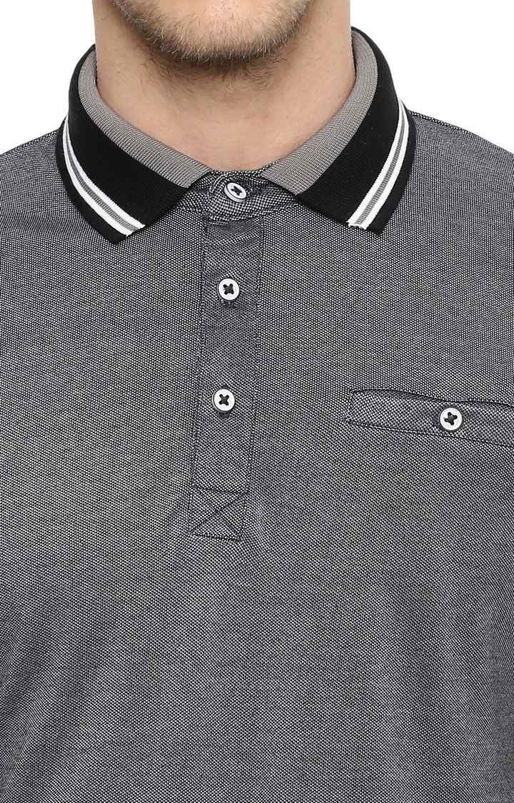 Men's Grey Solid Polos