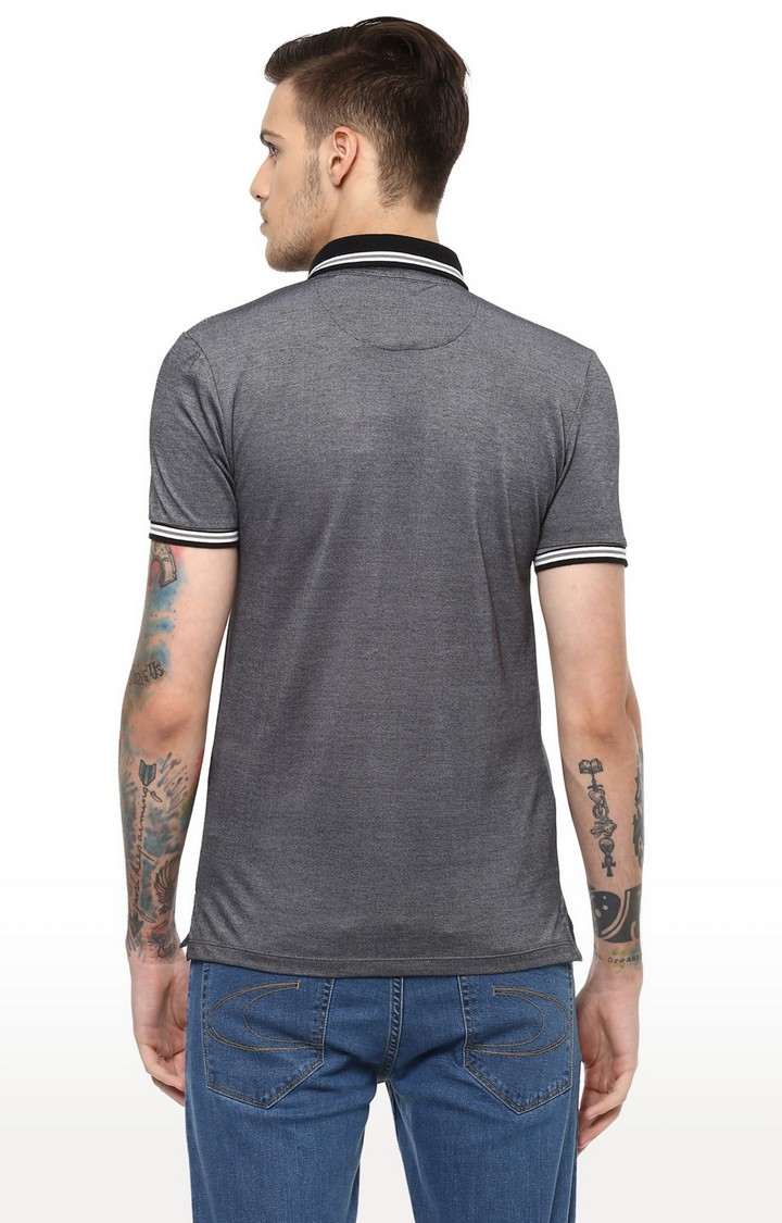 Men's Grey Solid Polos