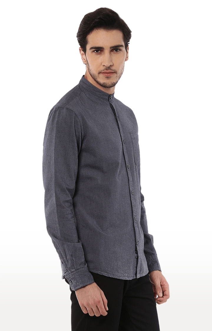 celio | Men's Grey Solid Casual Shirts 2