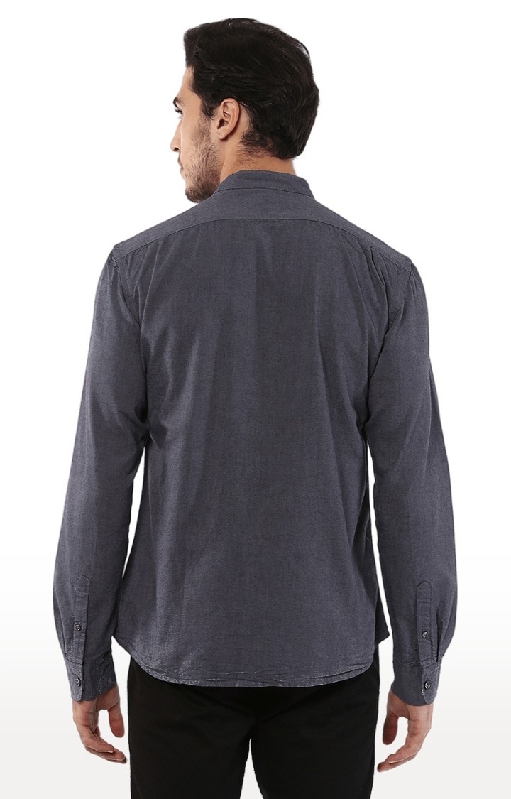Men's Grey Solid Casual Shirts