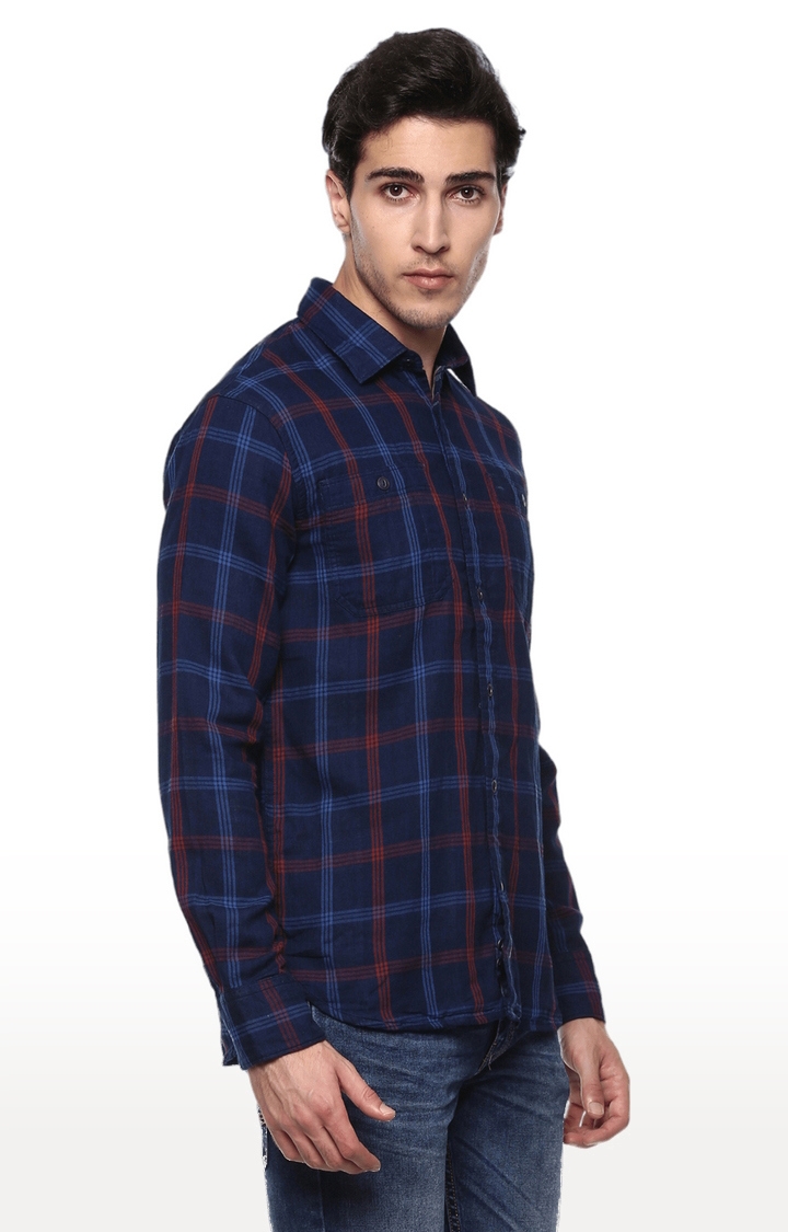 celio | Men's Blue Checked Casual Shirts 2