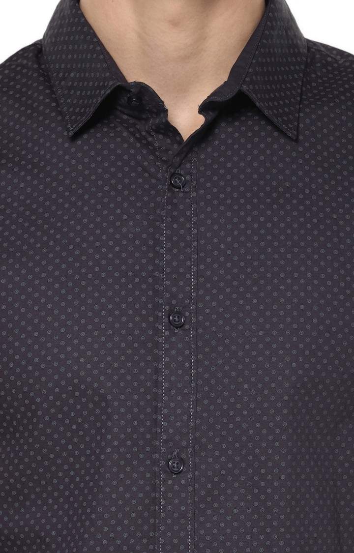 Men's Grey Printed Casual Shirts