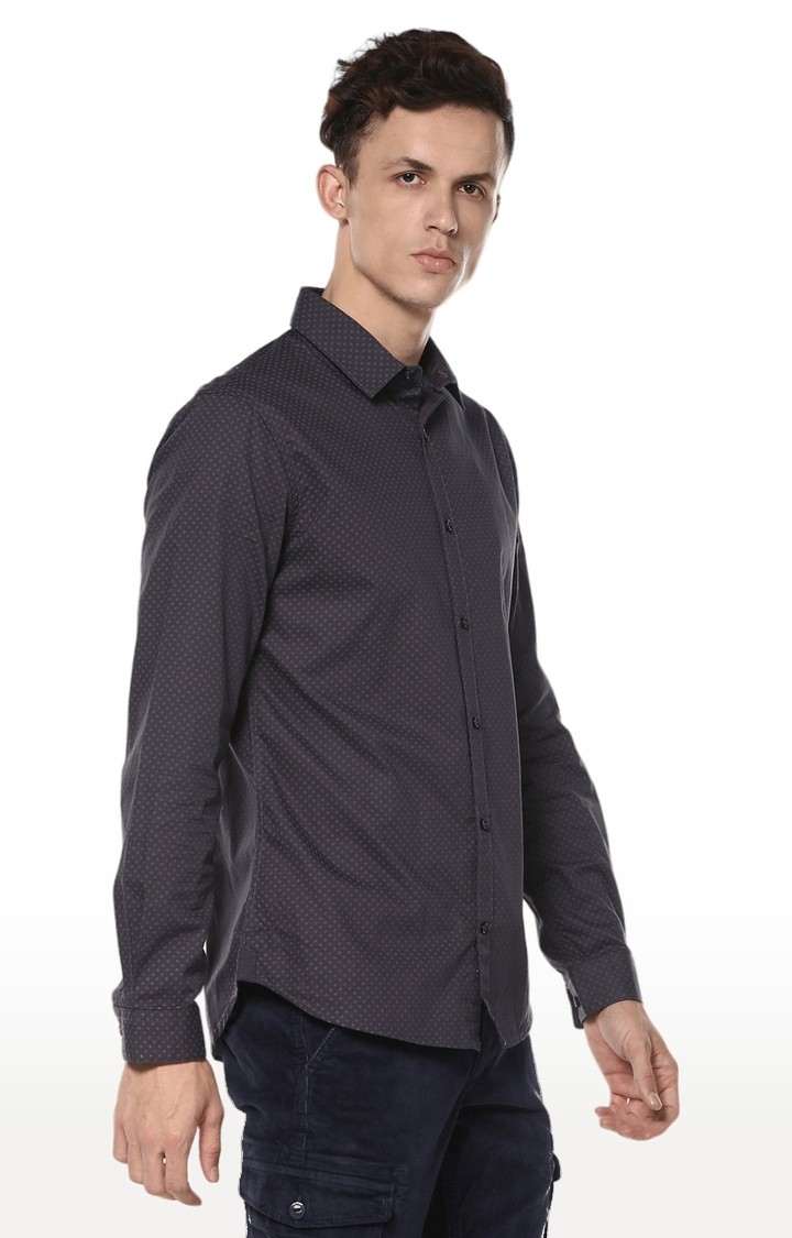 Men's Grey Printed Casual Shirts