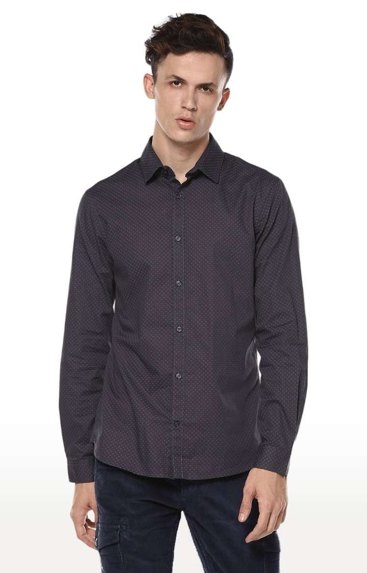 Men's Grey Printed Casual Shirts