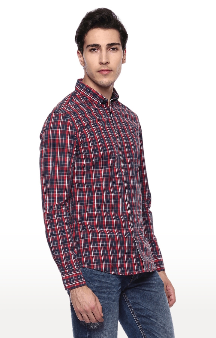 celio | Men's Red Checked Casual Shirts 2