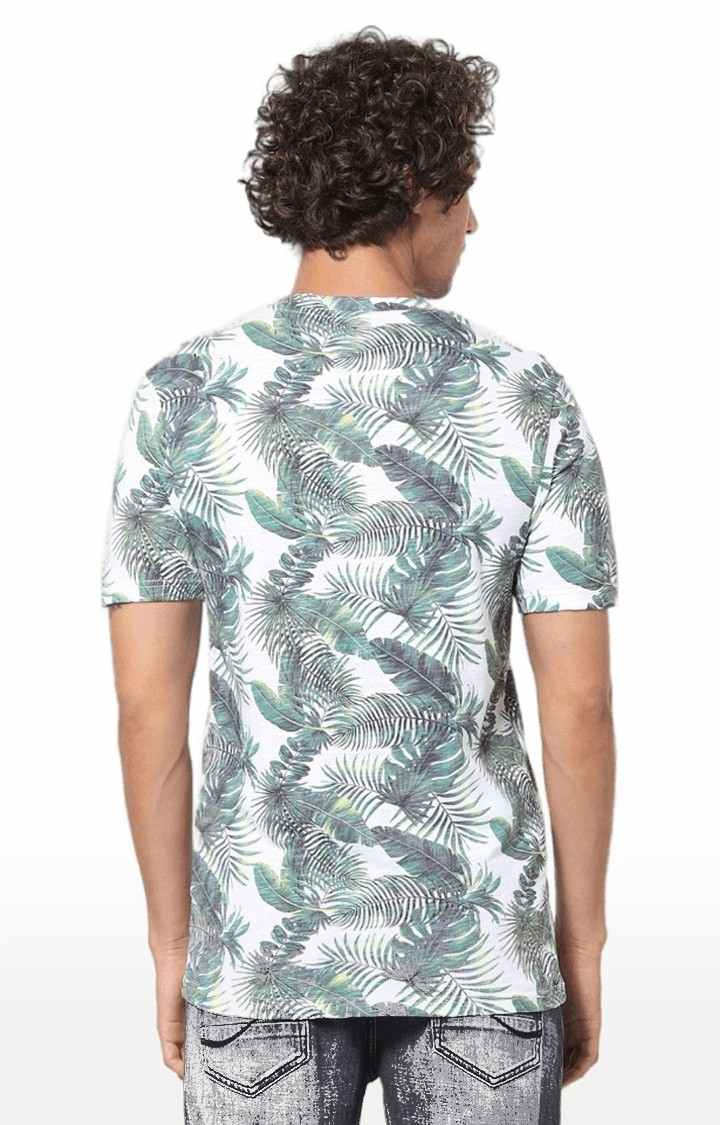 Men's White Printed Regular T-Shirts