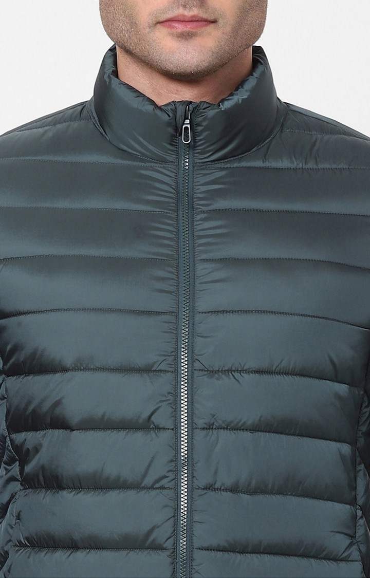 Men's Green Solid Bomber Jackets