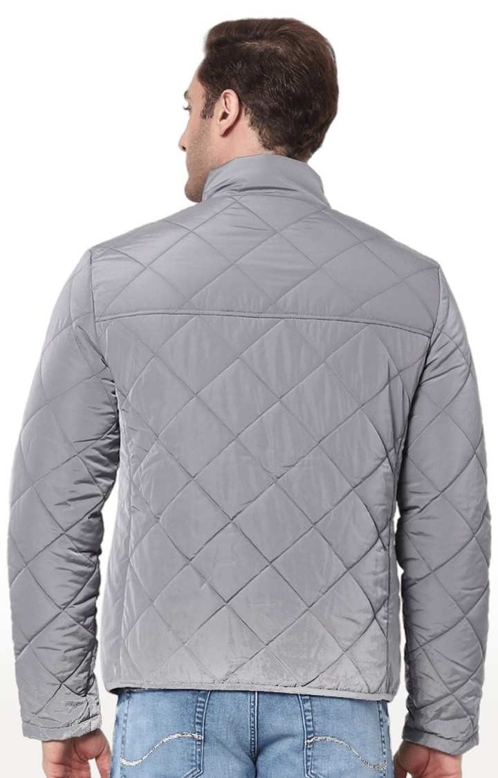 Men's Grey Solid Bomber Jackets