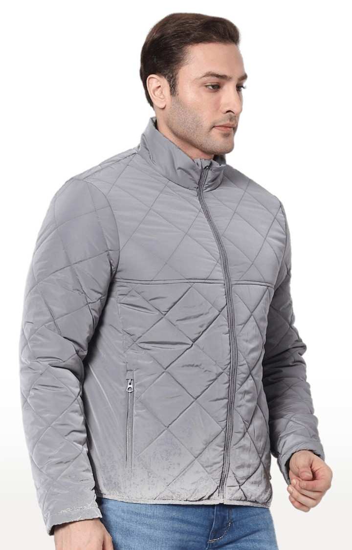 Men's Grey Solid Bomber Jackets