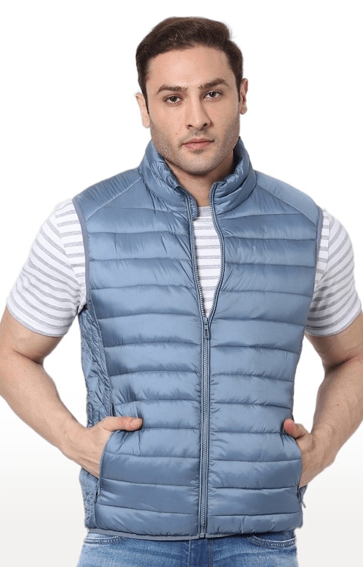 celio | Men's Blue Solid Gilet