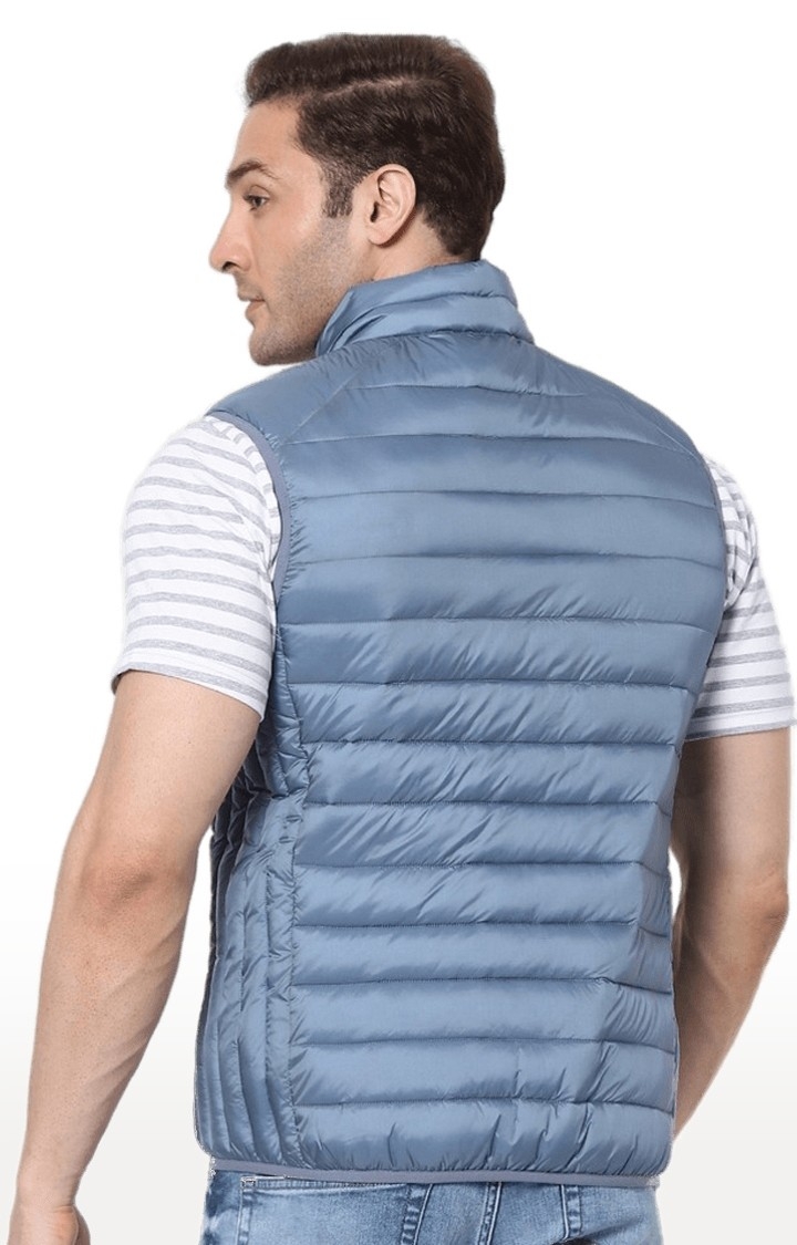 Men's Blue Solid Gilet