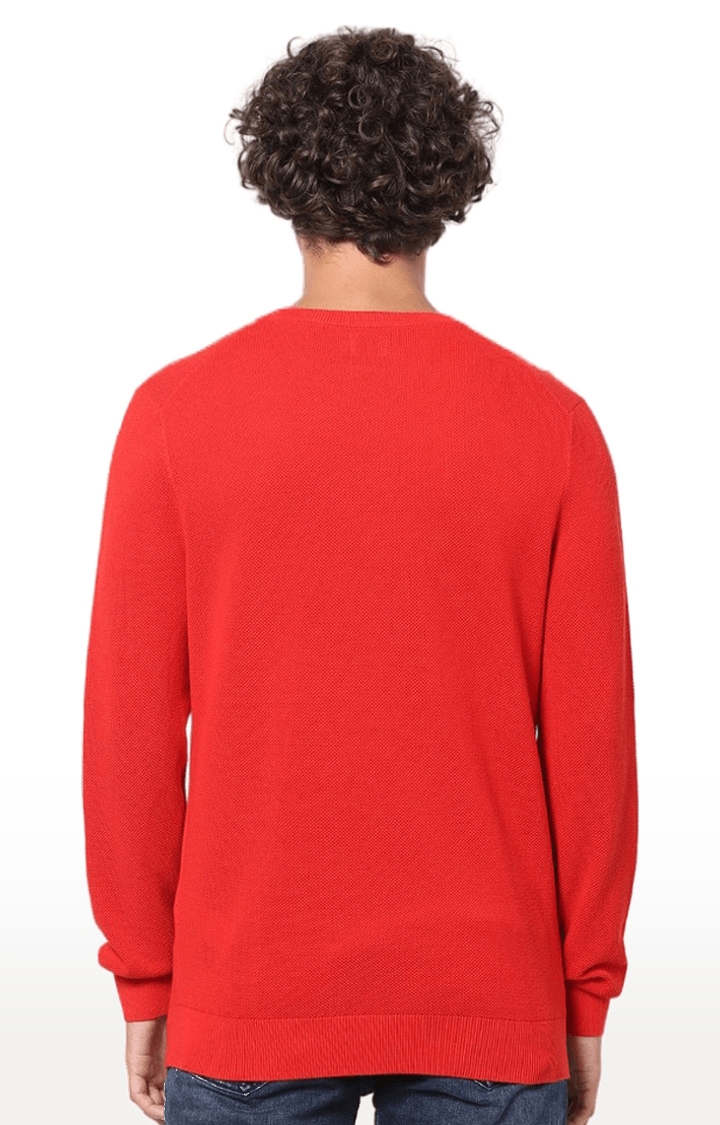 celio | Men's Red Solid Sweaters 3