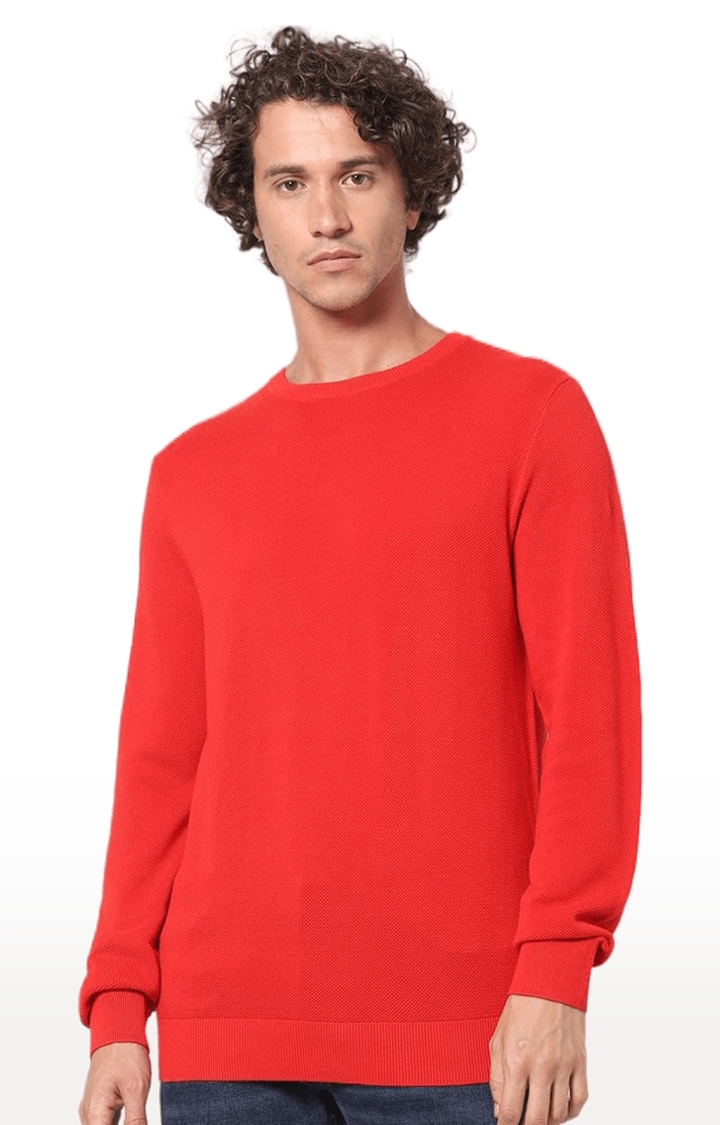 celio | Men's Red Solid Sweaters 0