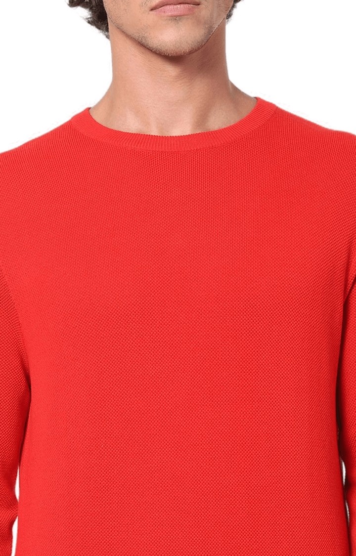 celio | Men's Red Solid Sweaters 4