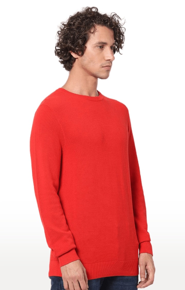 celio | Men's Red Solid Sweaters 2