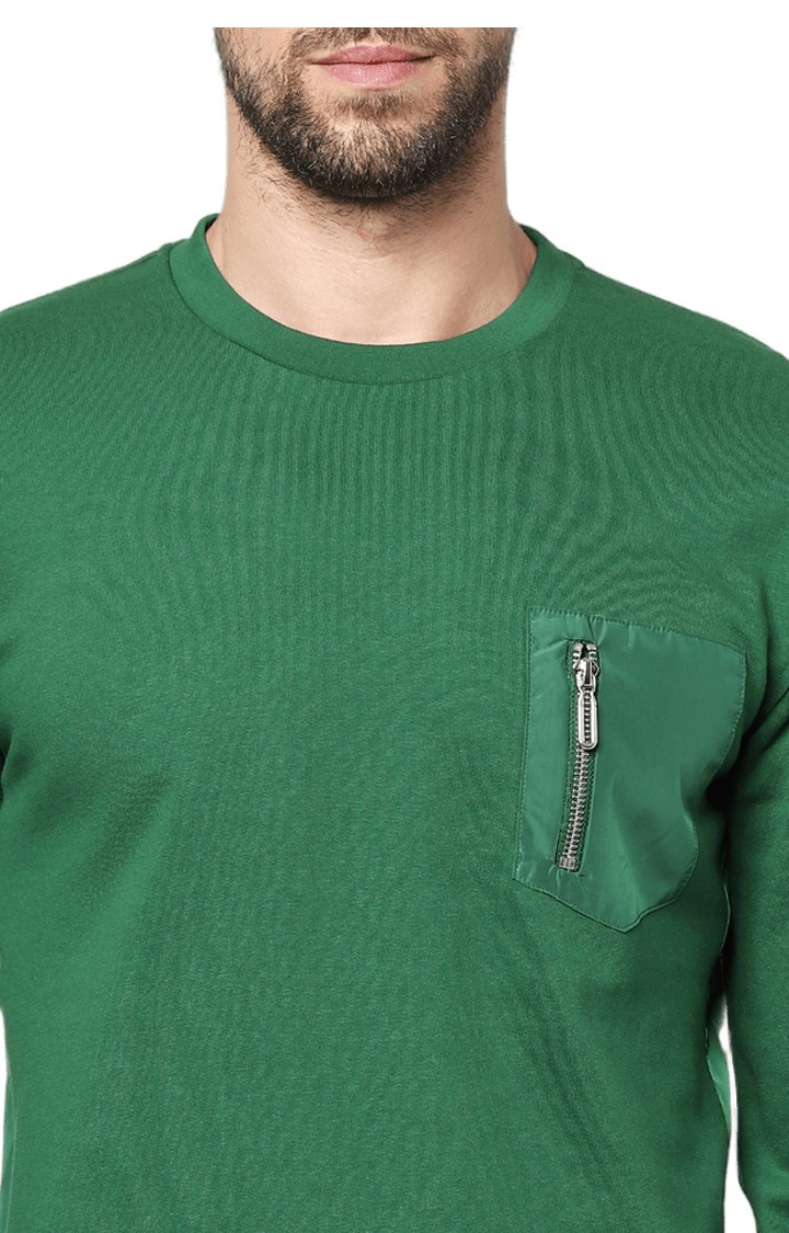 Men's Green Solid Sweatshirts