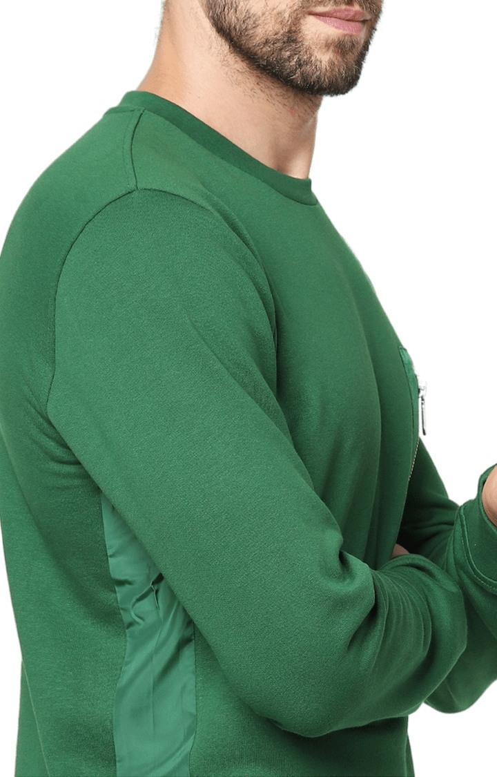 Men's Green Solid Sweatshirts