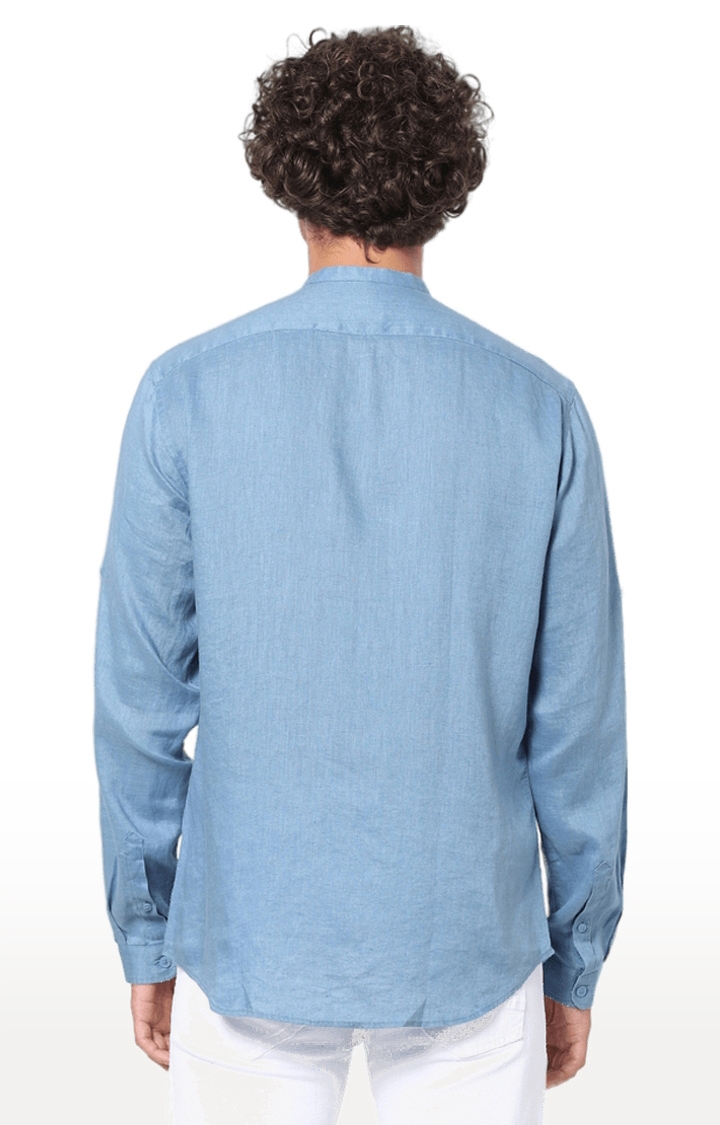 celio | Men's Blue Solid Casual Shirts 3