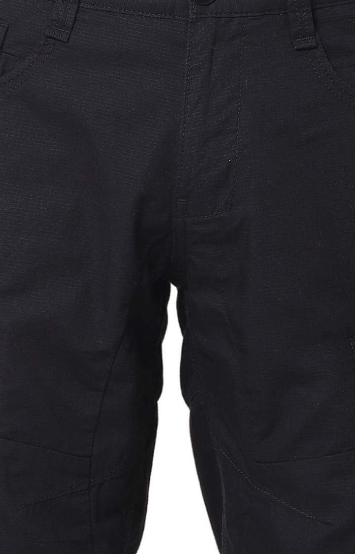 Men's Blue Cotton Solid Shorts