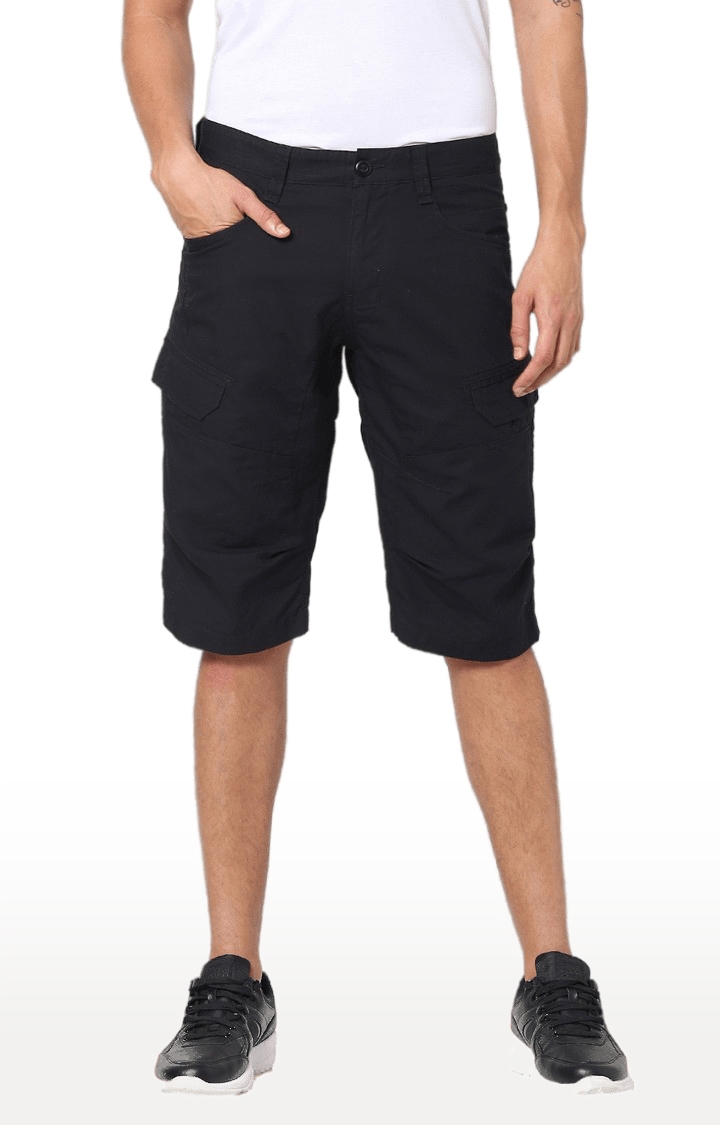 celio | Men's Blue Cotton Solid Shorts