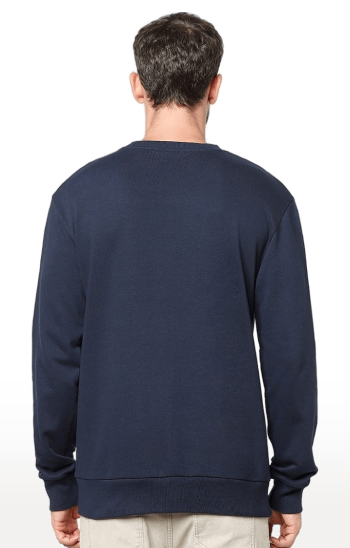 Men's Blue Embroidered Sweatshirts