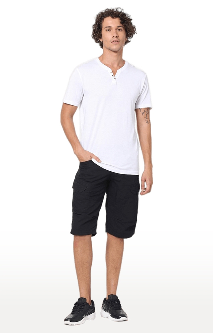 celio | Men's White Solid Regular T-Shirts 1
