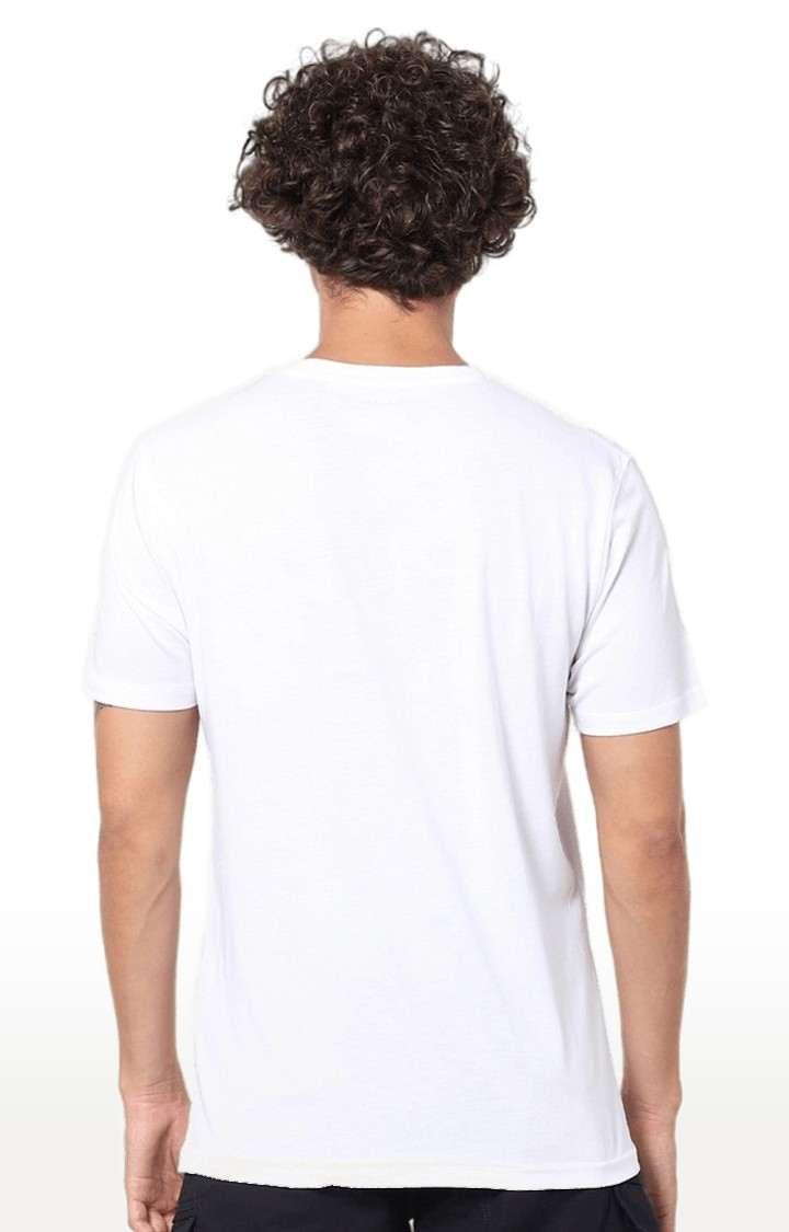 Men's White Solid Regular T-Shirts