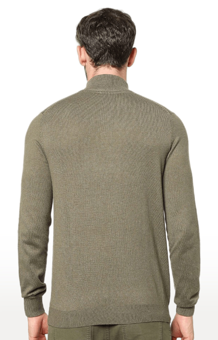 celio | Men's Green Solid Sweaters 3