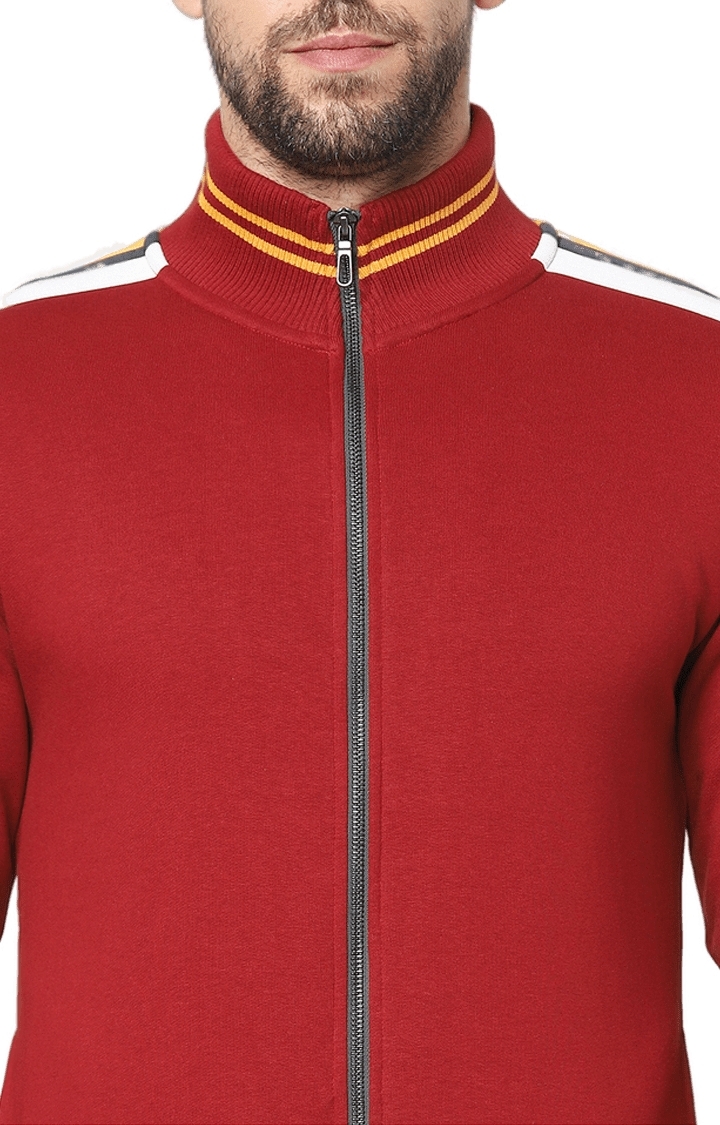 celio | Men's Red Solid Sweatshirts 4