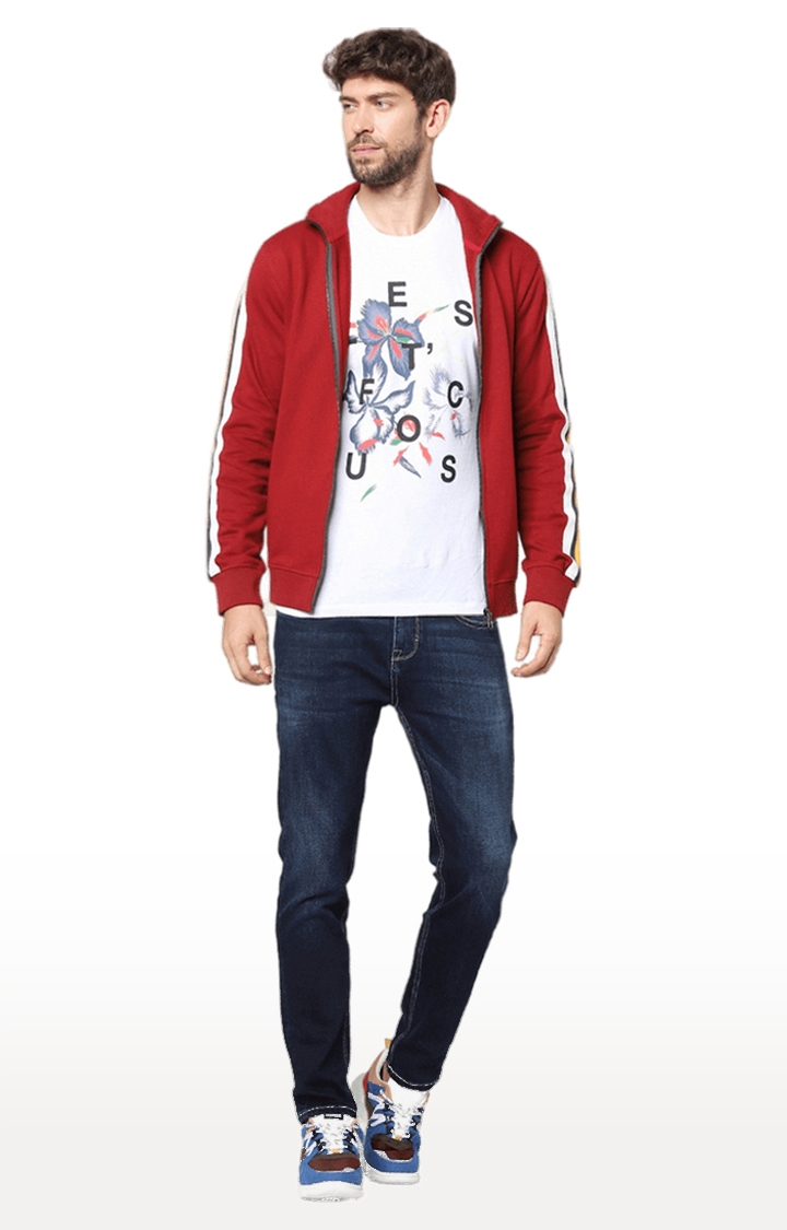 celio | Men's Red Solid Sweatshirts 1
