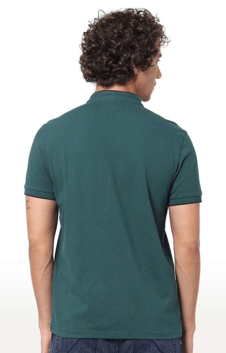 Men's Green Solid Regular T-Shirts