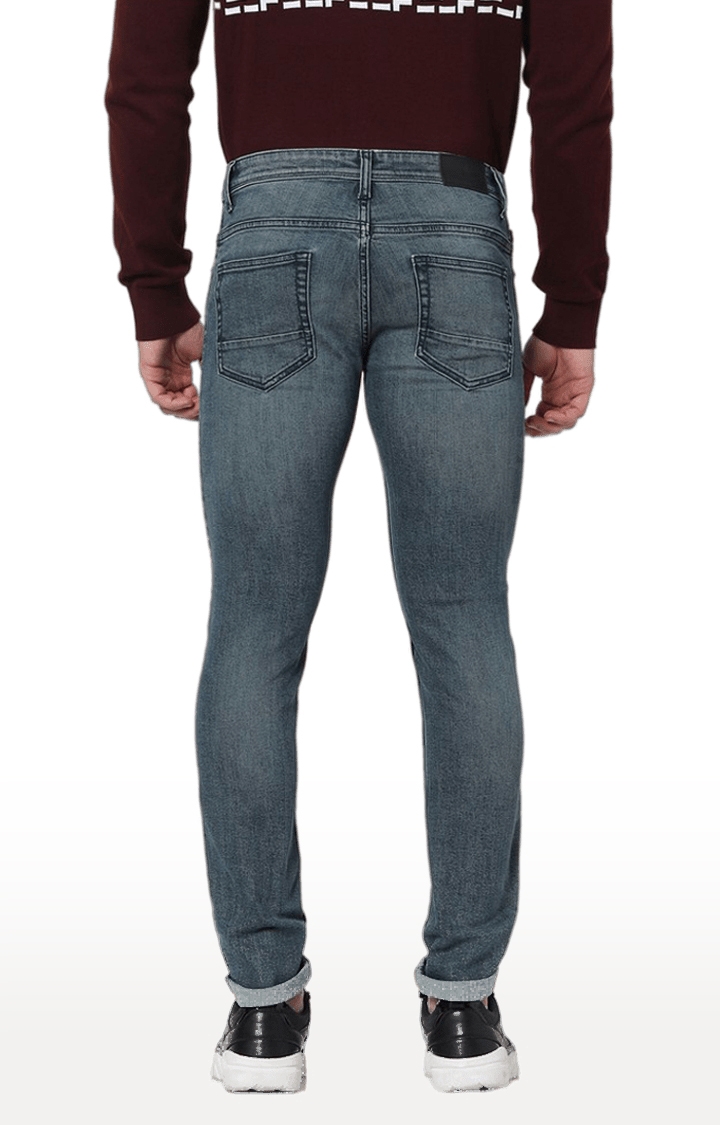 celio | Men's Blue Cotton Blend Solid Slim Jeans 3