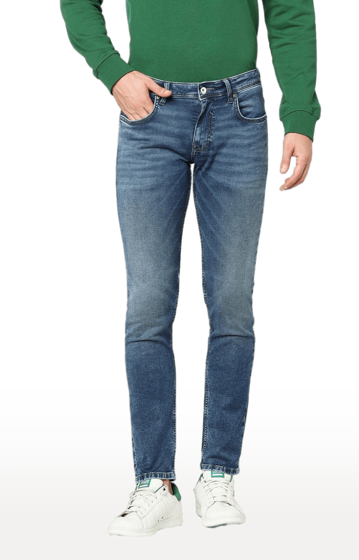 celio | Men's Blue Cotton Solid Slim Jeans 0