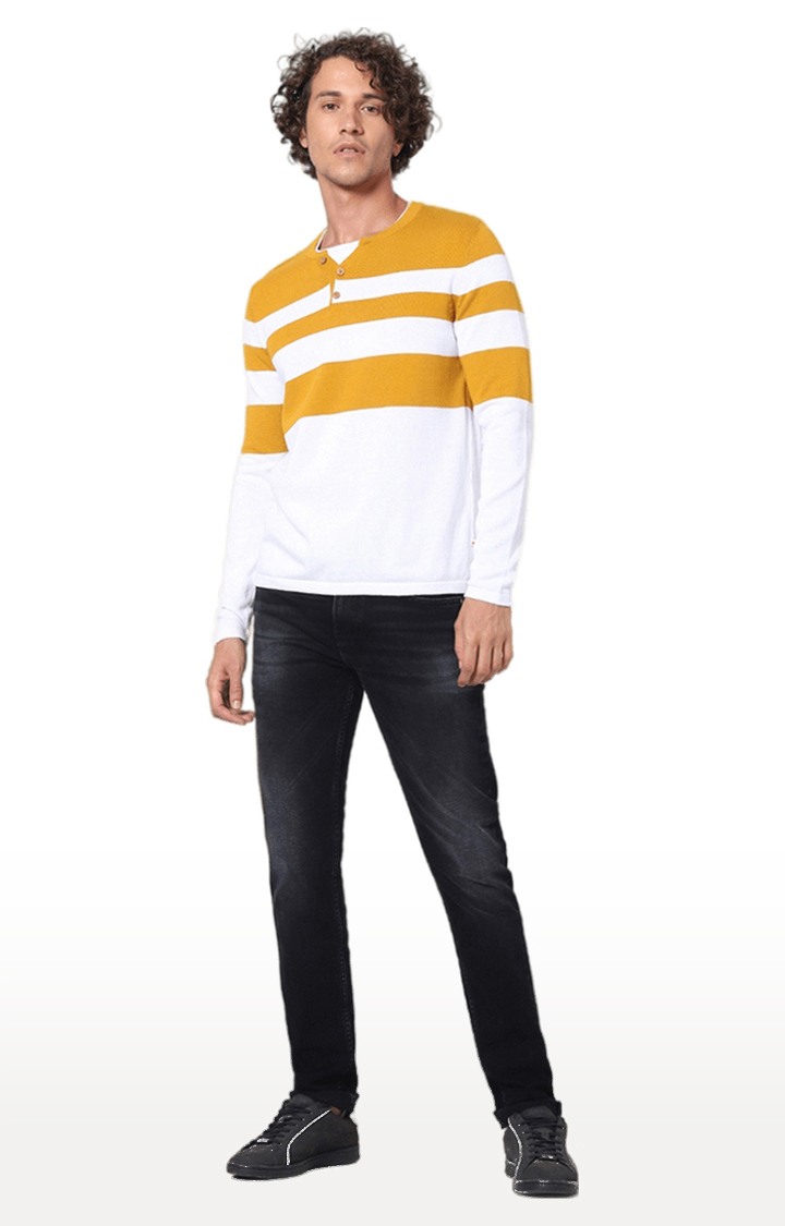 Men's Yellow Striped Sweaters