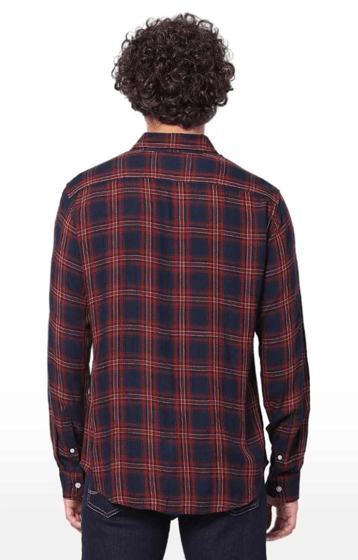 Men's Red Checked Casual Shirts