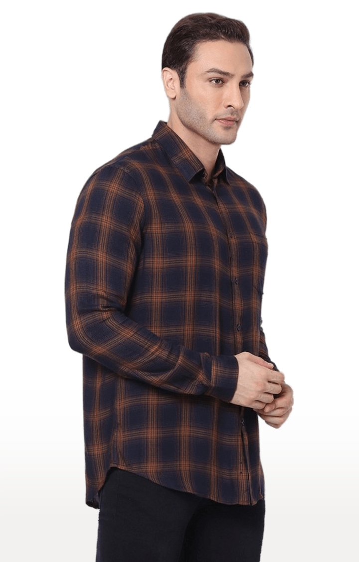 Men's Blue Checked Casual Shirts