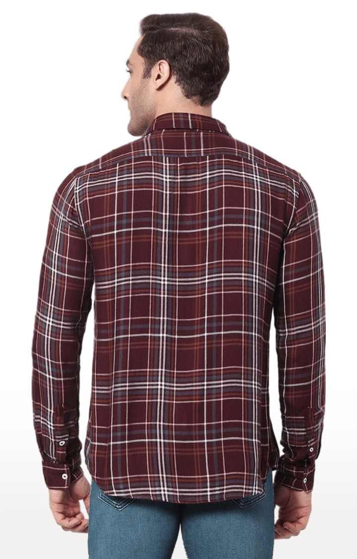 Men's Red Checked Casual Shirts