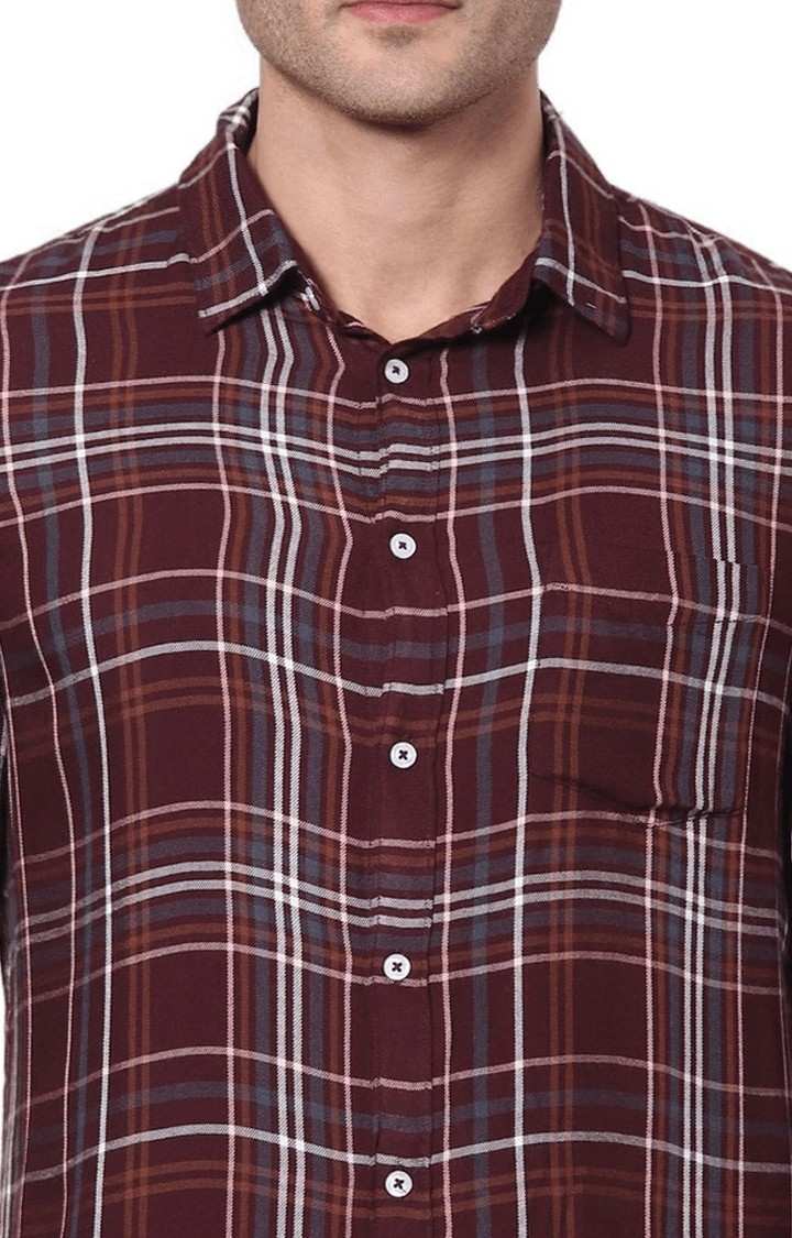 Men's Red Checked Casual Shirts