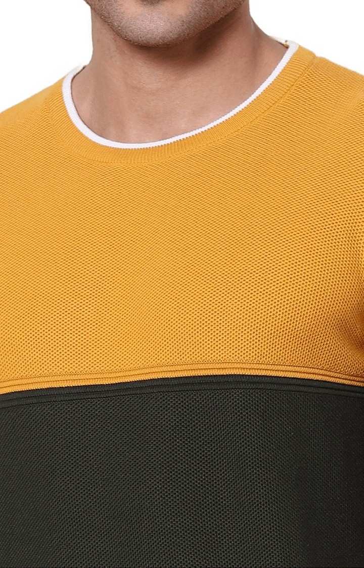 Men's Yellow Colourblock Sweaters